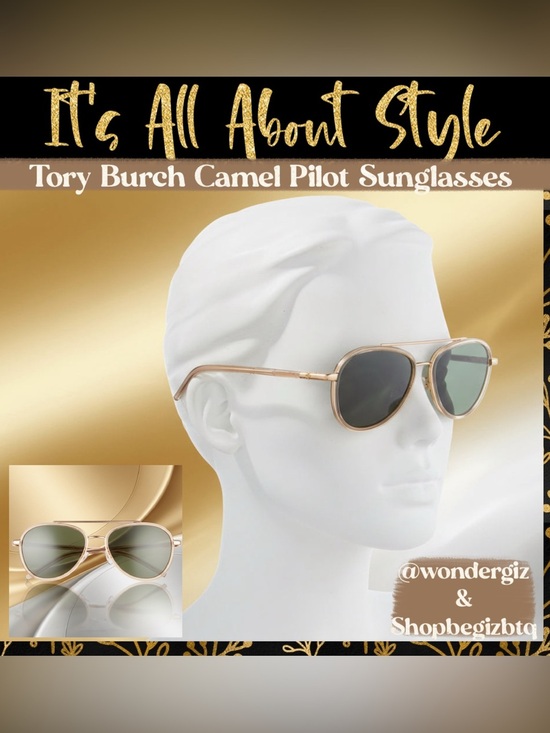 NWT Authentic Eleanor Pilot Sunglasses TY6089 Transparent Camel 57mm (Gold) main image 4